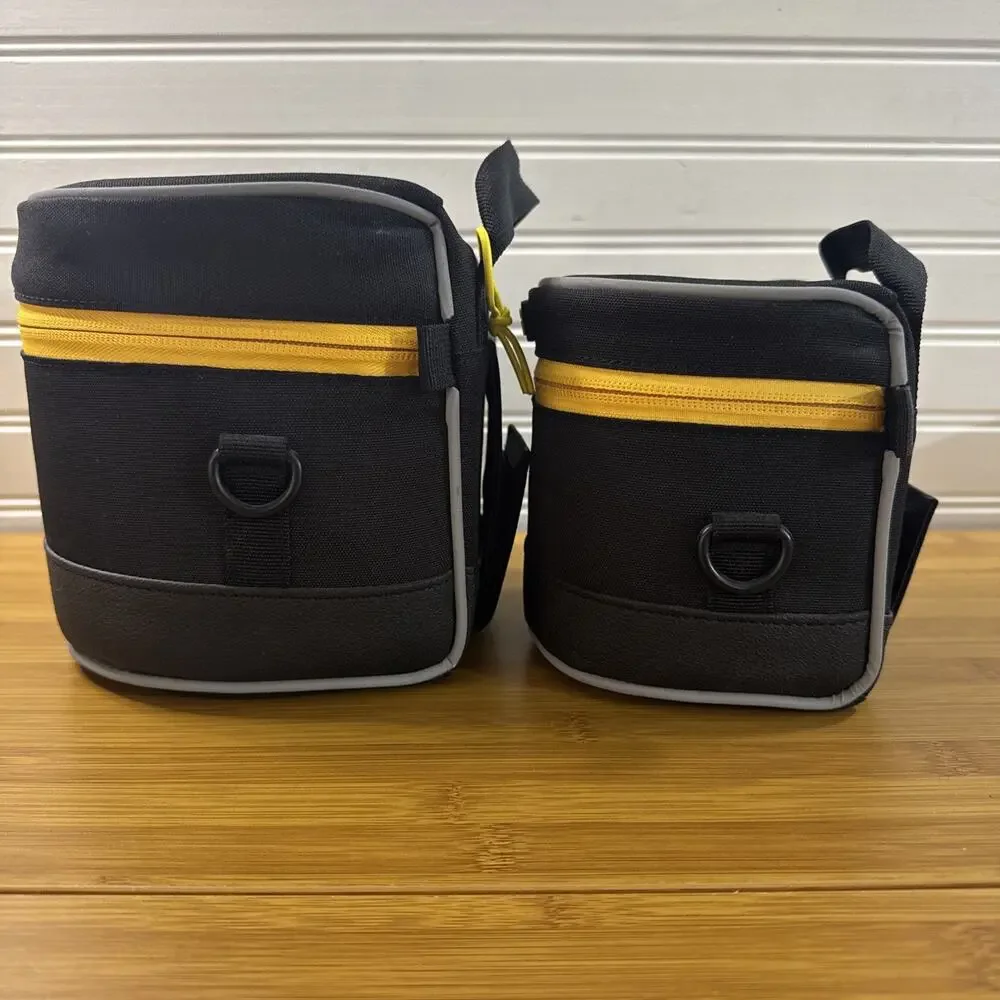 Ruggard Padded Lens Case 2 Pack Black Camera Bag Zipper Protective Pouches Used